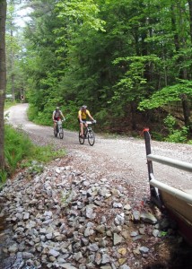 Some of the trails in Bear Brook State Park in Allenstown, New Hampshire are easy enough for new mountain bike riders. (EasternSlopes.com)