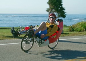 Road rocket! If you find the seat of an upright bike too uncomfortable, you can sit down and pedal a recumbent.