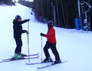 Doug explaining where the $3 million in snowmaking went (David Shedd photo)