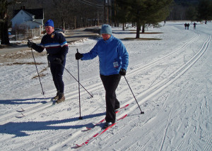 Cross country skiing at Jackson XC isn’t just for super-athletes! Whatever your fitness level, you can improve it with a winter morning on cross-country skis. (Tim Jones/EasternSlopes.com)