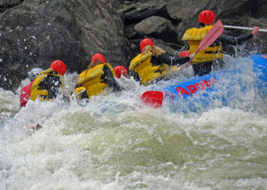 Plunging through Zoar Gap on the Deerfield River in Massachusetts is a wet, wild thrill (EasternSlopes.com)