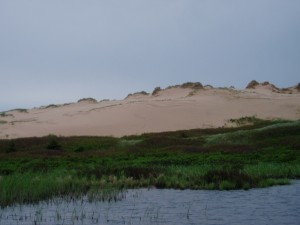 One of the dunes, with marsh in the foreground (Warner Shedd Photo)