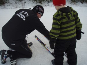 Putting on Skis for the first time!