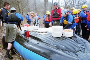 Lunch on the Zoar Outdoors rafting trip