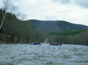 water fight on Zoar Outdoor rafting trip