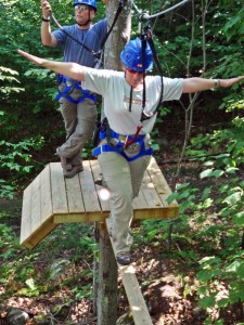 Susan at Whitewater Challengers' aerial adventure course