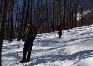 The aptly-named Thunderbolt Ski Trail, which slashes down the eastern slopes of Greylock is very steep in spots, but provides the shortest, most direct route to the summit. (Tim Jones/EasternSlopes.com)