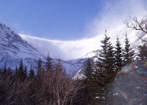 Snow Blowing Into Tuckerman Ravine