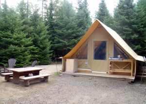 Huttopia: This "Huttopia" in the Baie Ste. Margurite sector of Saguenay Fjord National Park was our comfortable home for two nights. (EasternSlopes.com)