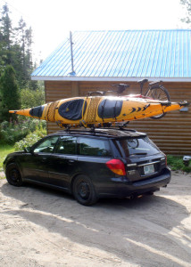 Two kayaks, one big red bike . . .yup, we're ready to explore Saguenay Fjord. (Tim Jones/EasternSlopes.com)