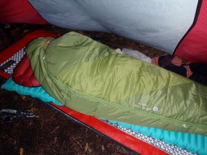 Snug as a bug...the hood on the Kelty Ignite 40 closes down to a small, efficient breathing hole. (EasternSlopes.com)