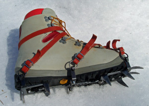 My, what big teeth you have . . .If you're going to venture where mountaineering crampons are needed, make sure you have the skills and other equipment you need for safety. (EasternSlopes.com)