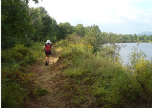 The Exped Cloudburst 25 is a perfect grab-and-go pack for a quick summer hike along the Grand Falls Trail from Grand Falls Hut in Maine. (EasternSlopes.com)