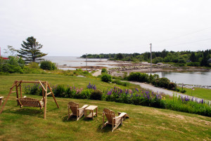 This is the view from the porch at the Craignair Inn when the lupins and beach roses are in bloom (Craignair Inn photo)