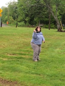 Kris Riccardi demonstrated the four steps of the cast. (Deborah Lee Luskin/EasternSlopes.com)