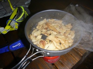 Sauteeing oyster mushrooms