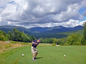 The views from Sunday River Golf Club are stunning; and somewhere on the mountains in the distance is where I would be spending the night! 