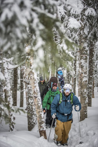 Skinning or hiking for turns brings a whole set of other challenges to enjoying deep and steep trails, but the payoff is well worth it! (Le Massif photo)