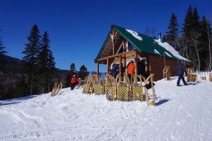 At the halfway point we pulled over for hot chocolate at the luge warming hut. (Jonathan Gourlay photo)